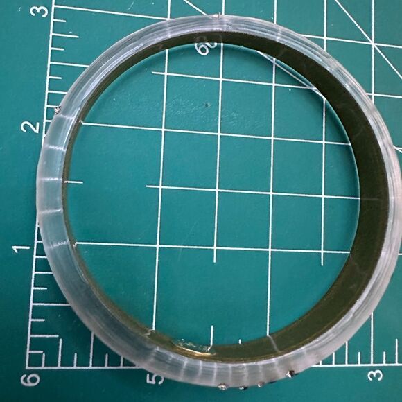 Alexis Bittar Iridescent Silver Lucite and Crystal Bangle Bracelet - Picture 10 of 10